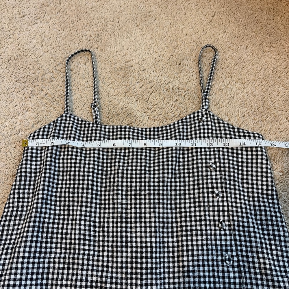 Abercrombie Black White Gingham Plaid Mini Dress Size Small Tall With Shorts - Picture 3 of 8